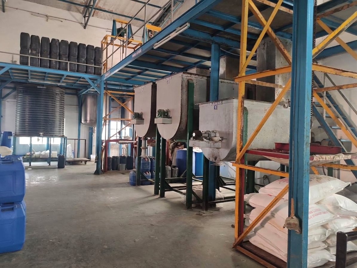 Powder blending and packaging area at MetalGuard