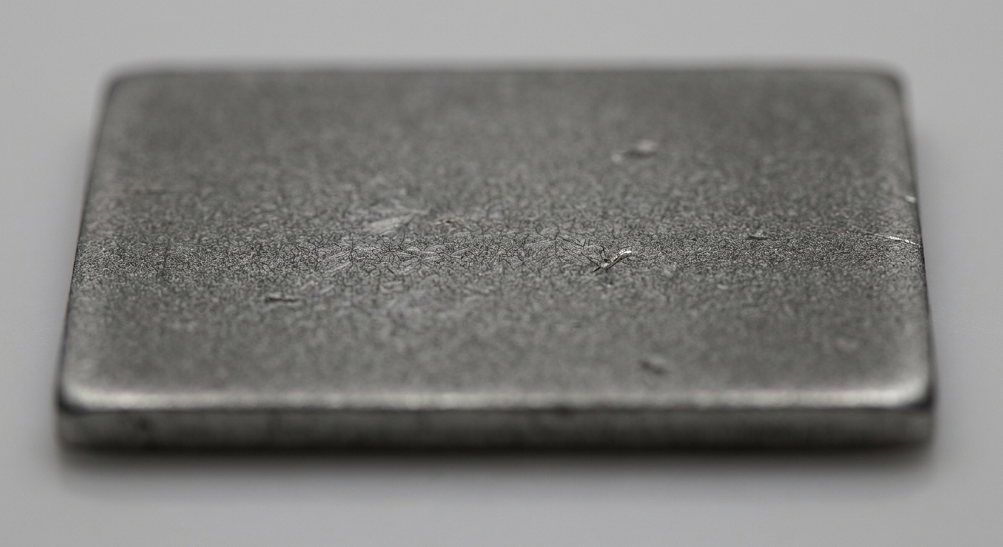 Steel coupon showing a matte gray phosphate conversion coating